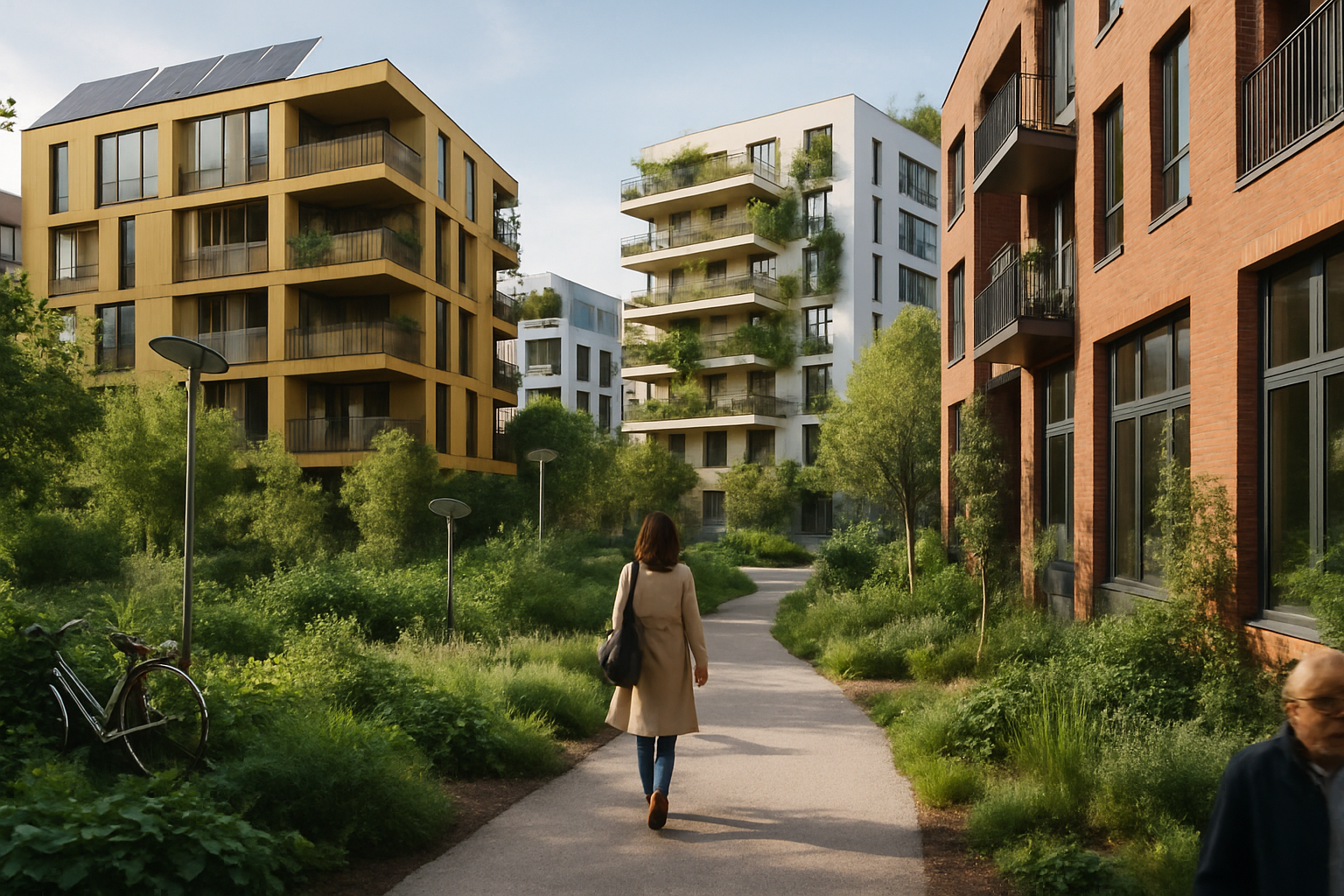 Quartier d'affaires moderne et durable